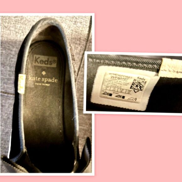Keds Kate Spade Platform Sneaker, Black Satin Triple Decker Bow Slip On Shoes - Picture 3 of 7